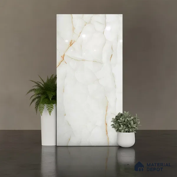 TL 02845 Chalk White 4 ft x 2 ft Glossy Finish Vitrified Wall & Floor Tile - 9.5 mm