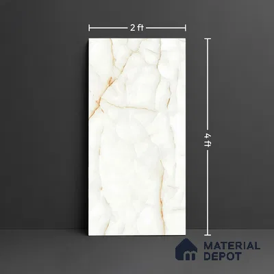 TL 02845 Chalk White 4 ft x 2 ft Glossy Finish Vitrified Wall & Floor Tile - 9.5 mm