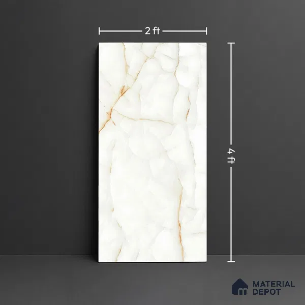 TL 02845 Chalk White 4 ft x 2 ft Glossy Finish Vitrified Wall & Floor Tile - 9.5 mm