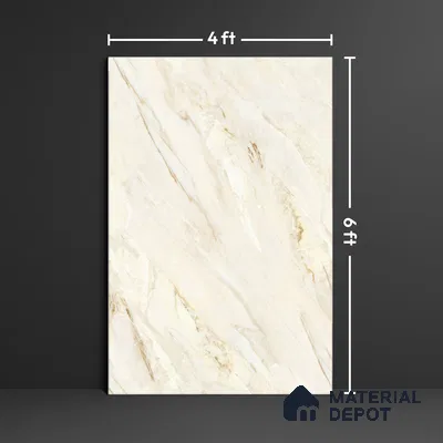 Marble Floor & Wall Tile TL 07169 C Magnetic 6 ft x 4 ft Glossy Finish Vitrified Tile - 9 mm | Suitable For living Room, Bedroom, Bathroom | Adhesive and Spacers Must be Used During Installation