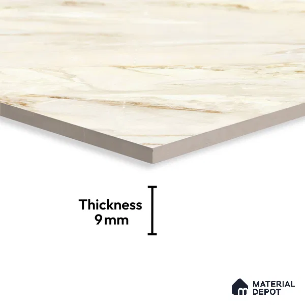 Marble Floor & Wall Tile TL 07169 C Magnetic 6 ft x 4 ft Glossy Finish Vitrified Tile - 9 mm | Suitable For living Room, Bedroom, Bathroom | Adhesive and Spacers Must be Used During Installation