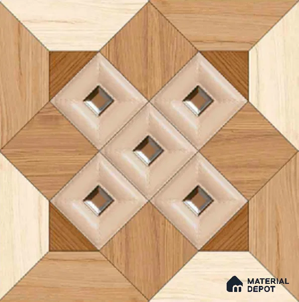 TL 00445 Champagne Brown 2 ft x 2 ft Matte Finish Digital Porcelain Floor & Wall Tile - 9.5 mm | Please Expect a Slight Variation of Pattern