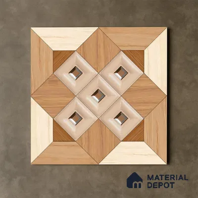 TL 00445 Champagne Brown 2 ft x 2 ft Matte Finish Digital Porcelain Floor & Wall Tile - 9.5 mm | Please Expect a Slight Variation of Pattern