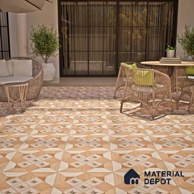TL 00445 Champagne Brown 2 ft x 2 ft Matte Finish Digital Porcelain Floor & Wall Tile - 9.5 mm | Please Expect a Slight Variation of Pattern