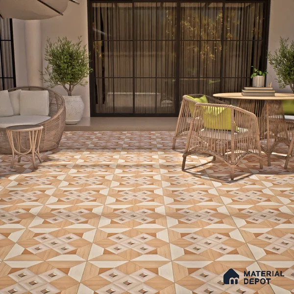 TL 00445 Champagne Brown 2 ft x 2 ft Matte Finish Digital Porcelain Floor & Wall Tile - 9.5 mm | Please Expect a Slight Variation of Pattern