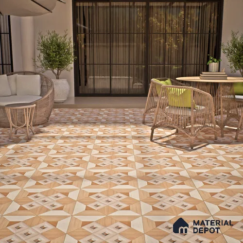TL 00445 Champagne Brown 2 ft x 2 ft Matte Finish Digital Porcelain Floor & Wall Tile - 9.5 mm | Please Expect a Slight Variation of Pattern
