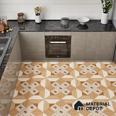 TL 00445 Champagne Brown 2 ft x 2 ft Matte Finish Digital Porcelain Floor & Wall Tile - 9.5 mm | Please Expect a Slight Variation of Pattern