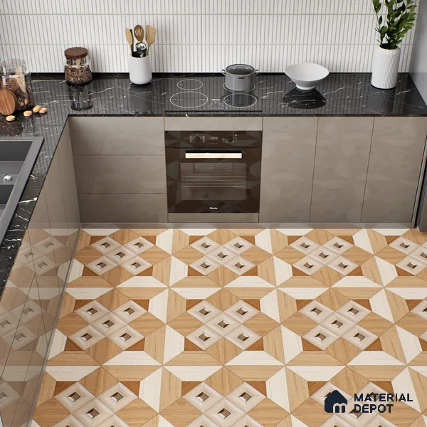 TL 00445 Champagne Brown 2 ft x 2 ft Matte Finish Digital Porcelain Floor & Wall Tile - 9.5 mm | Please Expect a Slight Variation of Pattern