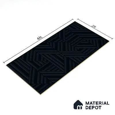 TL 00702 Charcoal Black Matte Finish 4 ft x 2 ft Full Body Vitrified Tile - 9 mm