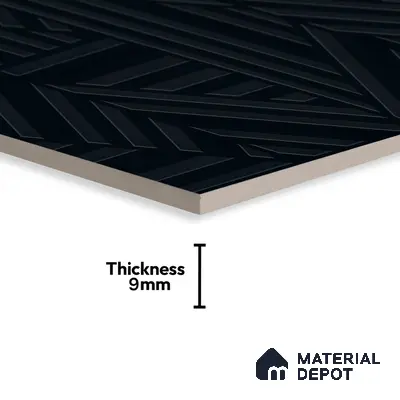 TL 00702 Charcoal Black Matte Finish 4 ft x 2 ft Full Body Vitrified Tile - 9 mm