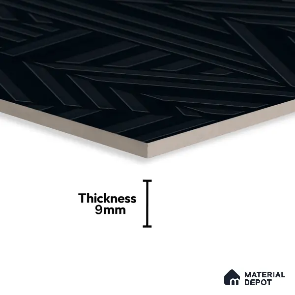 TL 00702 Charcoal Black Matte Finish 4 ft x 2 ft Full Body Vitrified Tile - 9 mm