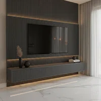 Charcoal Fluted Panels For TV Unit
