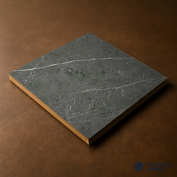 Parking Floor Tile TL 07574 Charcoal Velvet | 16 x 16 inch | Anti Slip Matte Finish Heavy Duty Vitrified Tile - 12 mm | Suitable For High Traffic Areas, Terrace, Balcony | Pattern Alignment May Vary | 2-3 mm Spacer is Mandatory