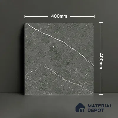 Parking Floor Tile TL 07574 Charcoal Velvet | 16 x 16 inch | Anti Slip Matte Finish Heavy Duty Vitrified Tile - 12 mm | Suitable For High Traffic Areas, Terrace, Balcony | Pattern Alignment May Vary | 2-3 mm Spacer is Mandatory