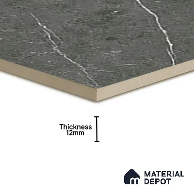 Parking Floor Tile TL 07574 Charcoal Velvet | 16 x 16 inch | Anti Slip Matte Finish Heavy Duty Vitrified Tile - 12 mm | Suitable For High Traffic Areas, Terrace, Balcony | Pattern Alignment May Vary | 2-3 mm Spacer is Mandatory