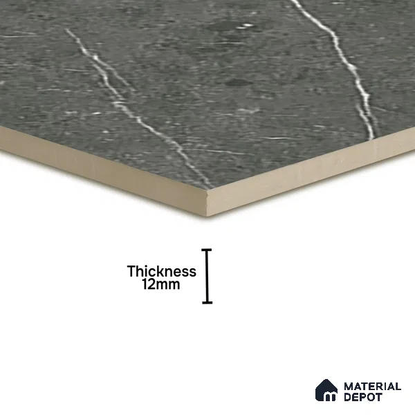 Parking Floor Tile TL 07574 Charcoal Velvet | 16 x 16 inch | Anti Slip Matte Finish Heavy Duty Vitrified Tile - 12 mm | Suitable For High Traffic Areas, Terrace, Balcony | Pattern Alignment May Vary | 2-3 mm Spacer is Mandatory