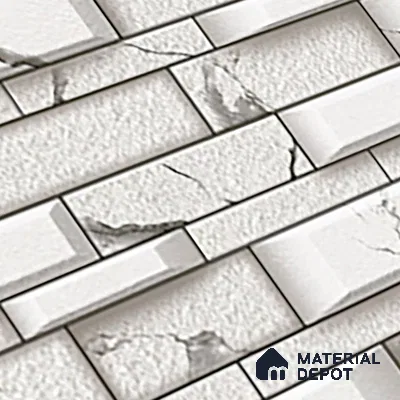 TL 05784 Charcoal White 450x300 mm Glossy Finish Ceramic Wall Tile - 7 mm (Random Design)