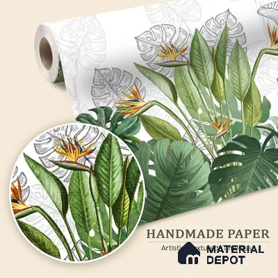 Charm, Nature Theme Based Tropical Wallpaper, Customised Indrani Series Handmade Tropical Design (Customised Size Wallpaper )