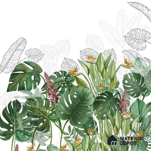Charm, Nature Theme Based Tropical Wallpaper, Customised Indrani Series Handmade Tropical Design (Customised Size Wallpaper )