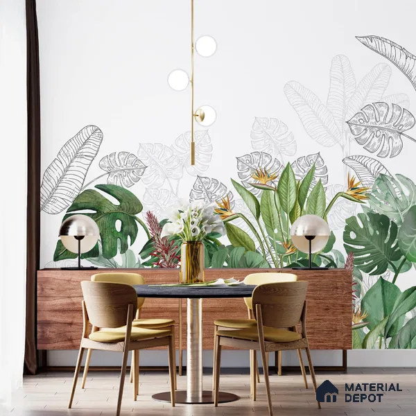 701511 - Charm, Nature Theme Based Tropical Wallpaper, Customised Indrani Series Soft Feel Tropical Design (Customised Size Wallpaper )