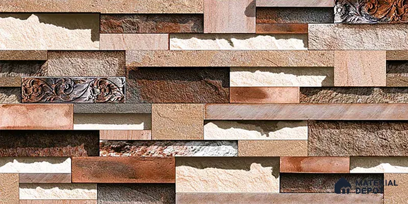 TL 05887 Chestnut Cocoa 600x300 mm Sugar Finish Random Design Vitrified Elevation Wall Tile - 8 mm
