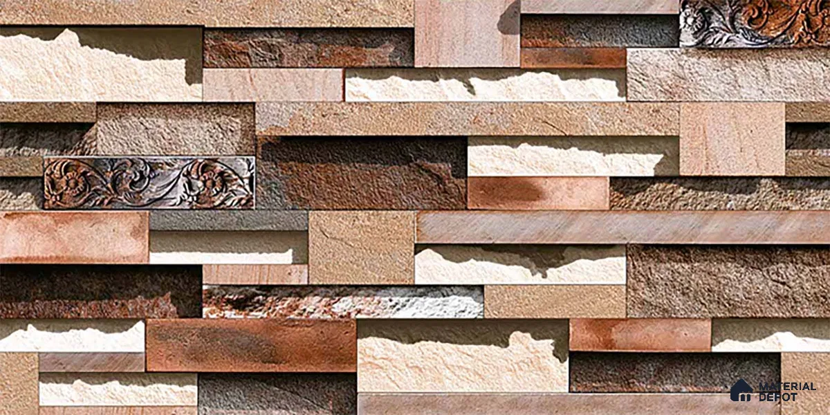 TL 05887 Chestnut Cocoa 600x300 mm Sugar Finish Random Design Vitrified Elevation Wall Tile - 8 mm