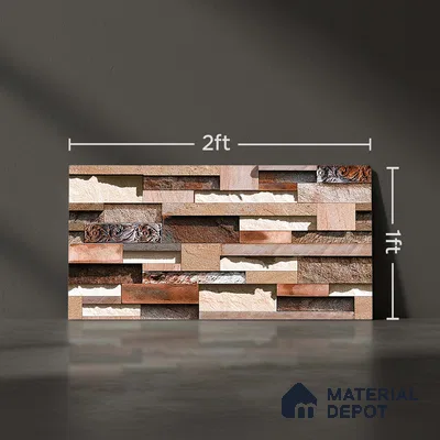 TL 05887 Chestnut Cocoa 600x300 mm Sugar Finish Random Design Vitrified Elevation Wall Tile - 8 mm