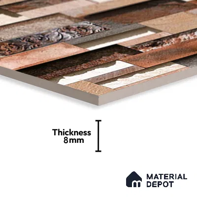 TL 05887 Chestnut Cocoa 600x300 mm Sugar Finish Random Design Vitrified Elevation Wall Tile - 8 mm