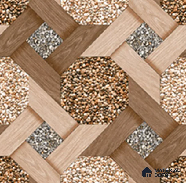 Parking Floor Tile TL 07552 Chestnut Drift | 16 x 16 inch | Anti Skid Matte Finish Heavy Duty Vitrified Tile - 12 mm | Suitable For Outdoor, Terrace, Balcony | Pattern Alignment May Vary | 2-3 mm Spacer is Mandatory
