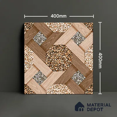 Parking Floor Tile TL 07552 Chestnut Drift | 16 x 16 inch | Anti Skid Matte Finish Heavy Duty Vitrified Tile - 12 mm | Suitable For Outdoor, Terrace, Balcony | Pattern Alignment May Vary | 2-3 mm Spacer is Mandatory