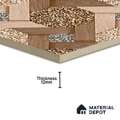 Parking Floor Tile TL 07552 Chestnut Drift | 16 x 16 inch | Anti Skid Matte Finish Heavy Duty Vitrified Tile - 12 mm | Suitable For Outdoor, Terrace, Balcony | Pattern Alignment May Vary | 2-3 mm Spacer is Mandatory