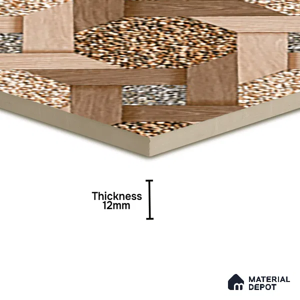 Parking Floor Tile TL 07552 Chestnut Drift | 16 x 16 inch | Anti Skid Matte Finish Heavy Duty Vitrified Tile - 12 mm | Suitable For Outdoor, Terrace, Balcony | Pattern Alignment May Vary | 2-3 mm Spacer is Mandatory