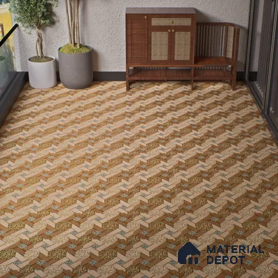 Parking Floor Tile TL 07552 Chestnut Drift | 16 x 16 inch | Anti Skid Matte Finish Heavy Duty Vitrified Tile - 12 mm | Suitable For Outdoor, Terrace, Balcony | Pattern Alignment May Vary | 2-3 mm Spacer is Mandatory
