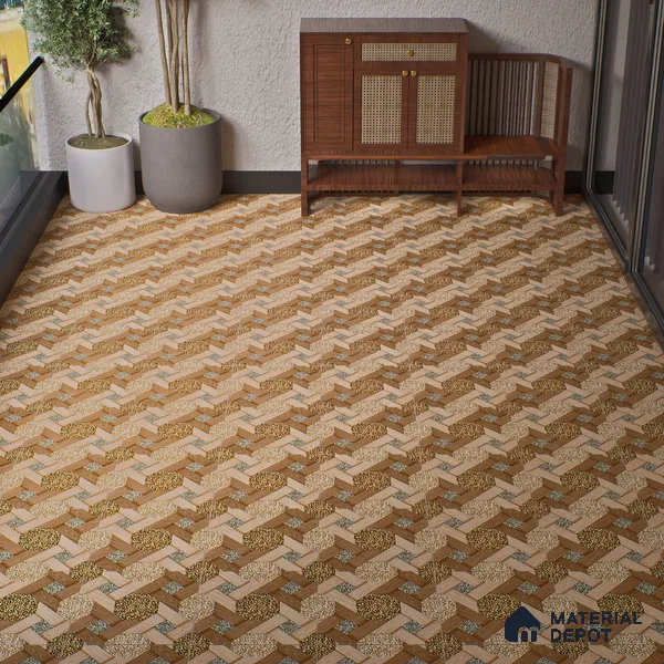 Parking Floor Tile TL 07552 Chestnut Drift | 16 x 16 inch | Anti Skid Matte Finish Heavy Duty Vitrified Tile - 12 mm | Suitable For Outdoor, Terrace, Balcony | Pattern Alignment May Vary | 2-3 mm Spacer is Mandatory