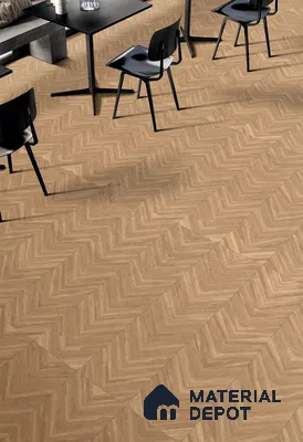 TL 01208 B Chevron Beige 150 x 900 mm Matte Finish Vitrified Wooden Look Floor Tile - 9 mm (Sample)