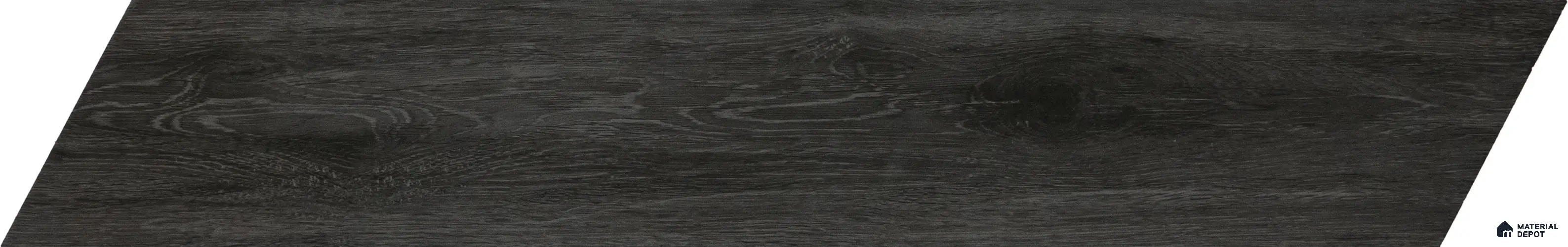 Wood Look Floor Tile TL 01211 Chevron Oaklore Nero 35.43 inch x 6 inch Matte Finish Porcelain Tile - 9 mm | Suitable For living Room, Bedroom, Bathroom | 2-3 mm Spacer is Mandatory