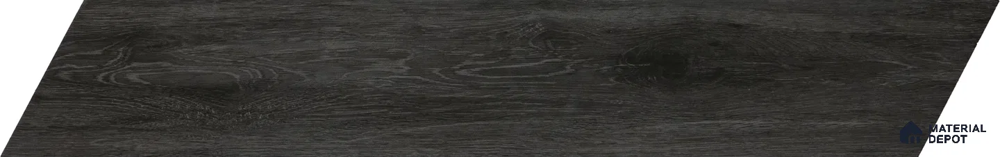 Wood Look Floor Tile TL 01211 Chevron Oaklore Nero 35.43 inch x 6 inch Matte Finish Porcelain Tile - 9 mm | Suitable For living Room, Bedroom, Bathroom | 2-3 mm Spacer is Mandatory (Sample)