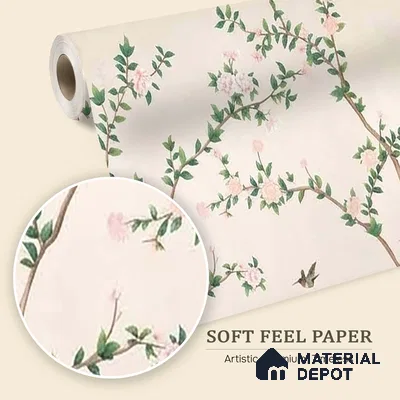 Chinoiserie Birds and Branches Customized Floral Wallpaper - Soft Feel