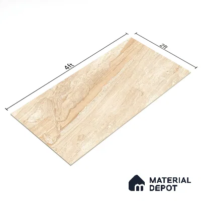 Marble Floor & Wall Tile TL 02205 Chrism Cream 4 ft x 2 ft Glossy Finish Vitrified Tile - 9 mm (Random 5)