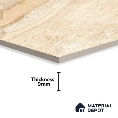 Marble Floor & Wall Tile TL 02205 Chrism Cream 4 ft x 2 ft Glossy Finish Vitrified Tile - 9 mm (Random 5)