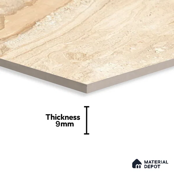 Marble Floor & Wall Tile TL 02205 Chrism Cream 4 ft x 2 ft Glossy Finish Vitrified Tile - 9 mm (Random 5)