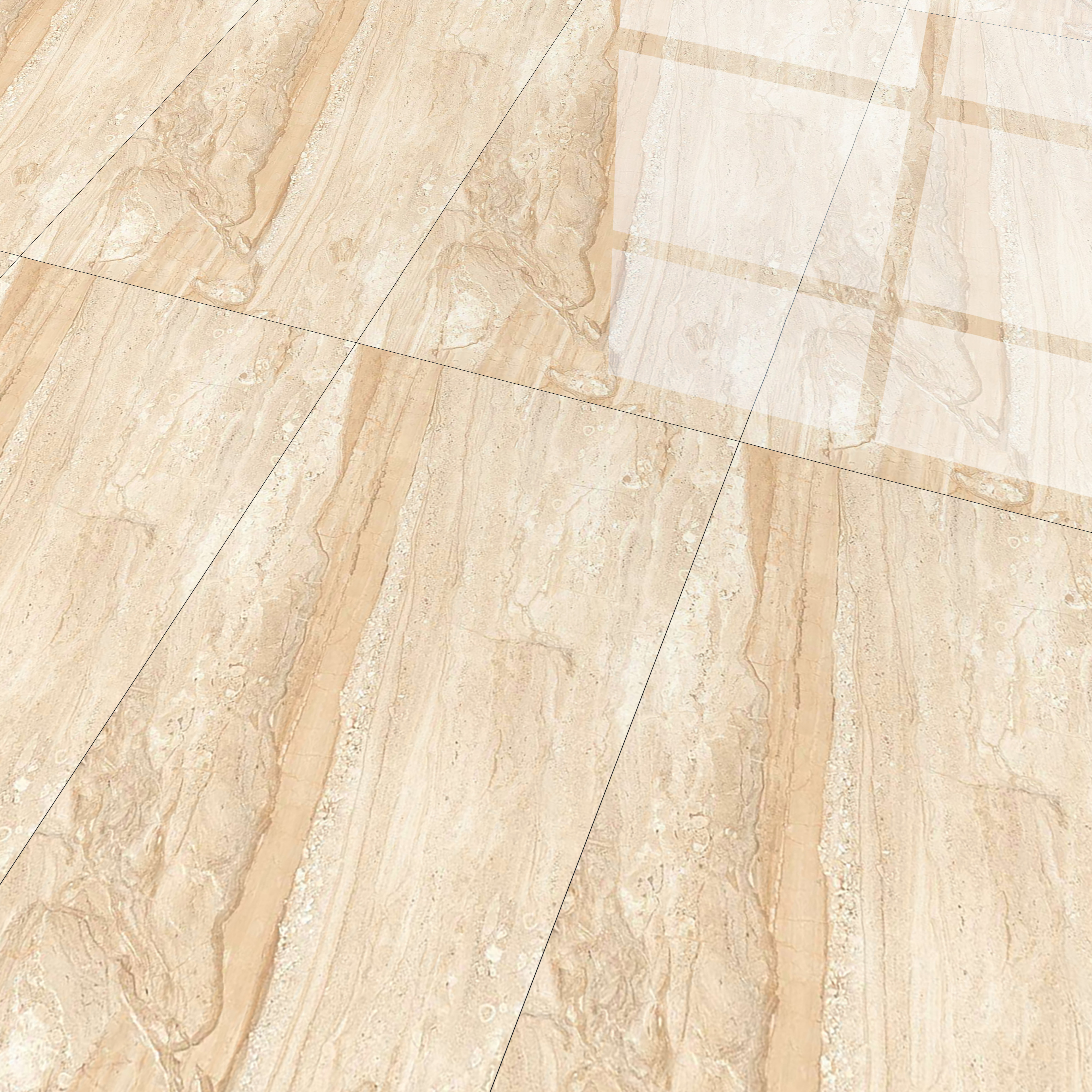 Marble Floor & Wall Tile TL 02205 Chrism Cream 4 ft x 2 ft Glossy Finish Vitrified Tile - 9 mm (Random 5)