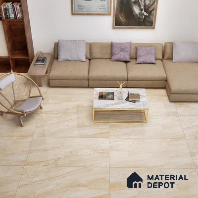 Marble Floor & Wall Tile TL 02205 Chrism Cream 4 ft x 2 ft Glossy Finish Vitrified Tile - 9 mm (Random 5)
