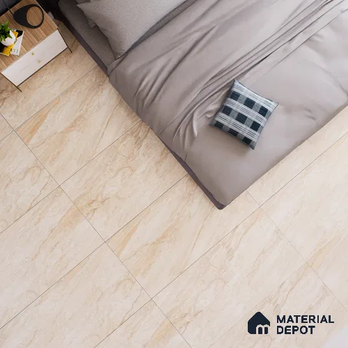 Marble Floor & Wall Tile TL 02205 Chrism Cream 4 ft x 2 ft Glossy Finish Vitrified Tile - 9 mm (Random 5)