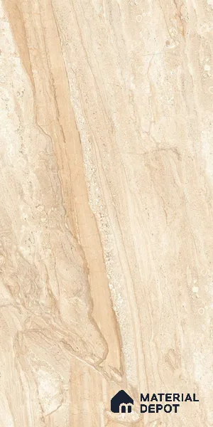 Marble Floor & Wall Tile TL 02205 Chrism Cream 4 ft x 2 ft Glossy Finish Vitrified Tile - 9 mm (Random 5)