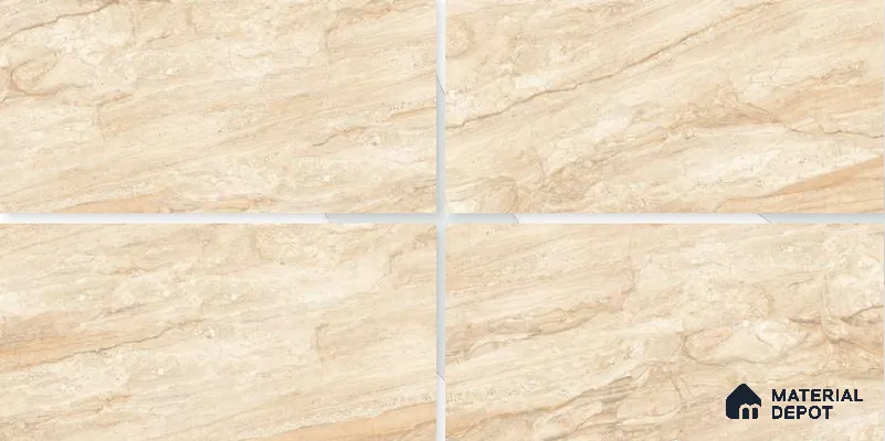 Marble Floor & Wall Tile TL 02205 Chrism Cream 4 ft x 2 ft Glossy Finish Vitrified Tile - 9 mm (Random 5)