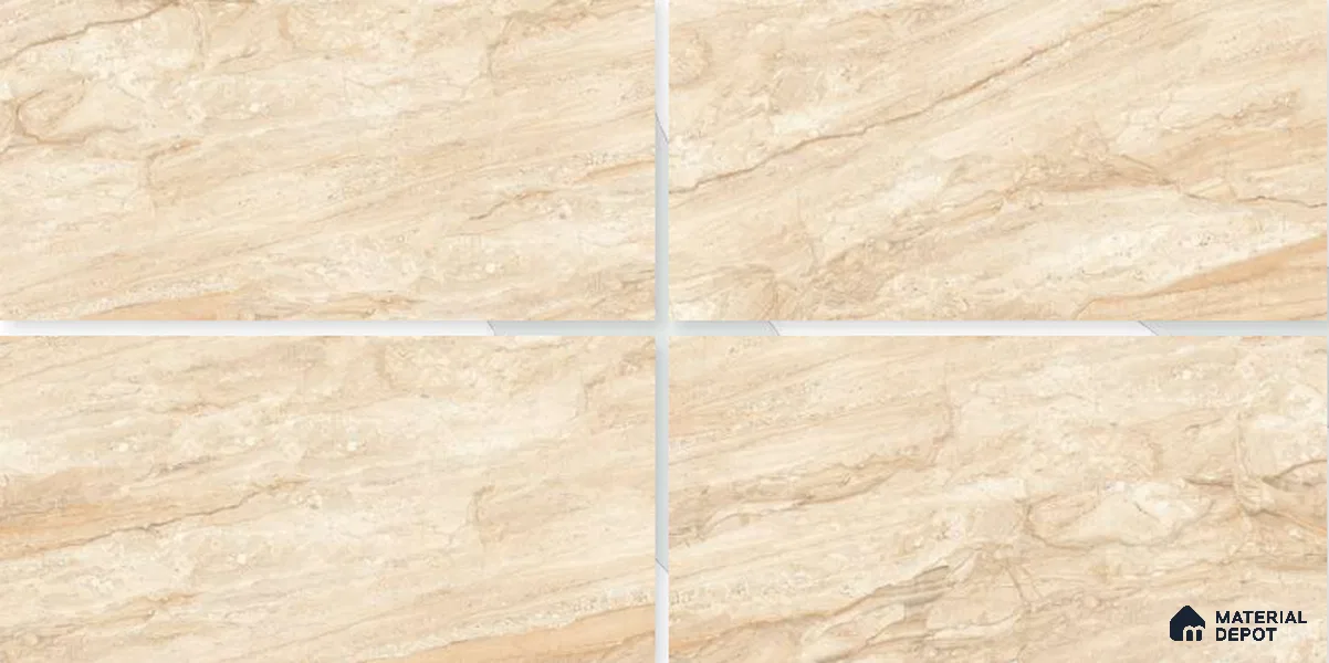 Marble Floor & Wall Tile TL 02205 Chrism Cream 4 ft x 2 ft Glossy Finish Vitrified Tile - 9 mm (Random 5)