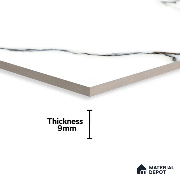 Marble Floor & Wall Tile TL 02210 Chrome White 4 ft x 2 ft Glossy Finish Vitrified Tile - 9 mm (Random 5 )