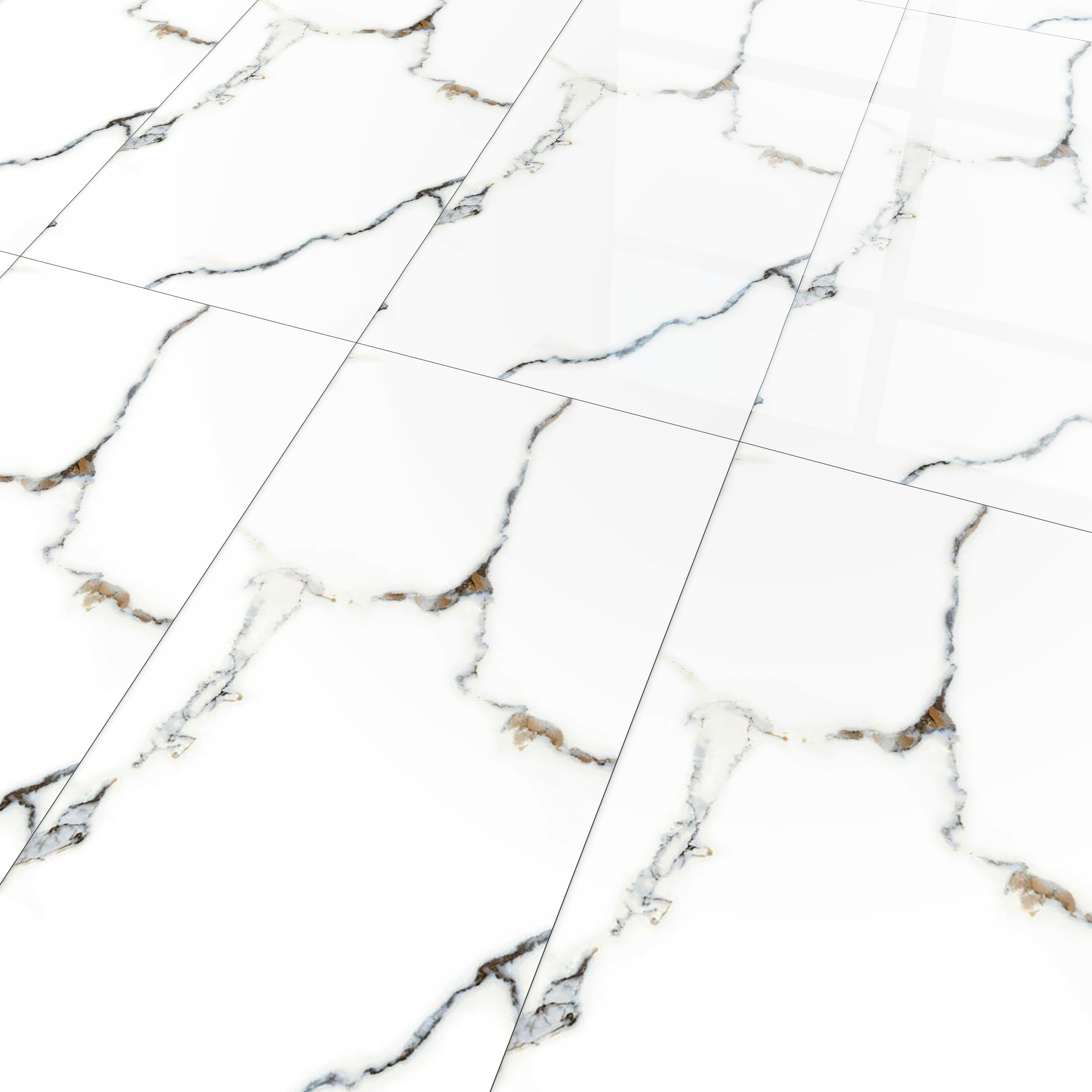 Marble Floor & Wall Tile TL 02210 Chrome White 4 ft x 2 ft Glossy Finish Vitrified Tile - 9 mm (Random 5 )