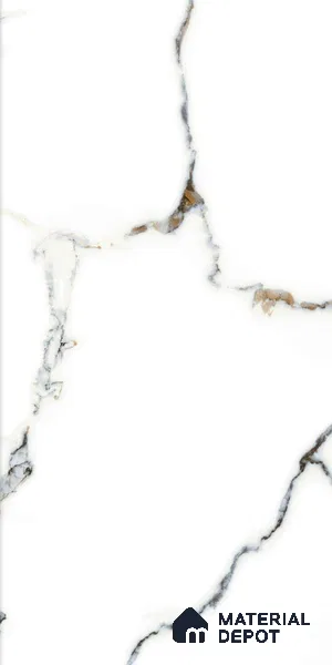 Marble Floor & Wall Tile TL 02210 Chrome White 4 ft x 2 ft Glossy Finish Vitrified Tile - 9 mm (Random 5 )
